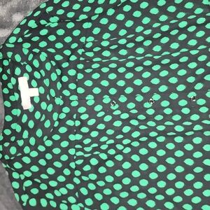 Banana Republic Black and Green Polka Dot Button Down Shirt